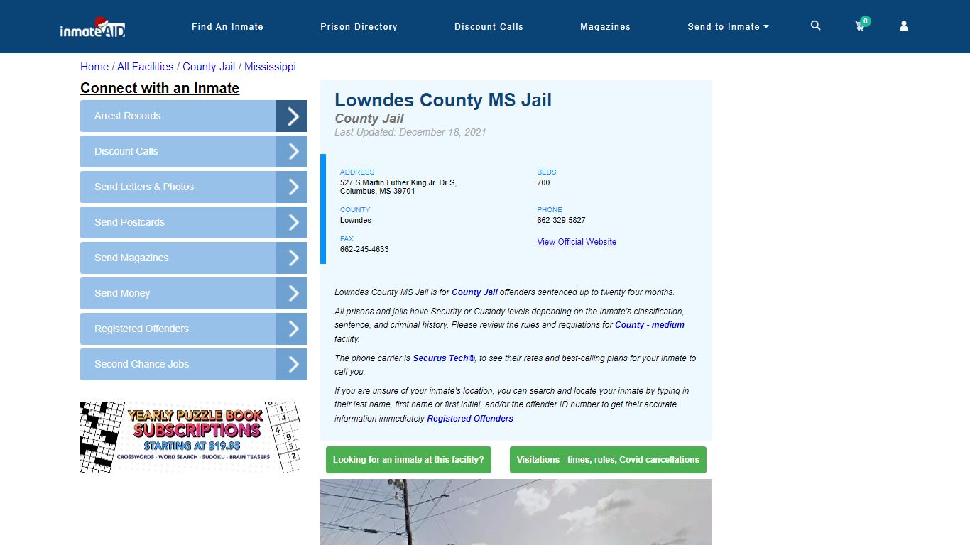 Lowndes County MS Jail - Inmate Locator - Columbus, MS
